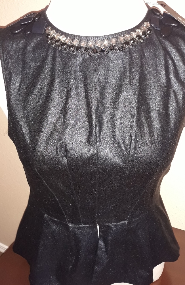 NWT Puplum Fashionable Jeweled Top
